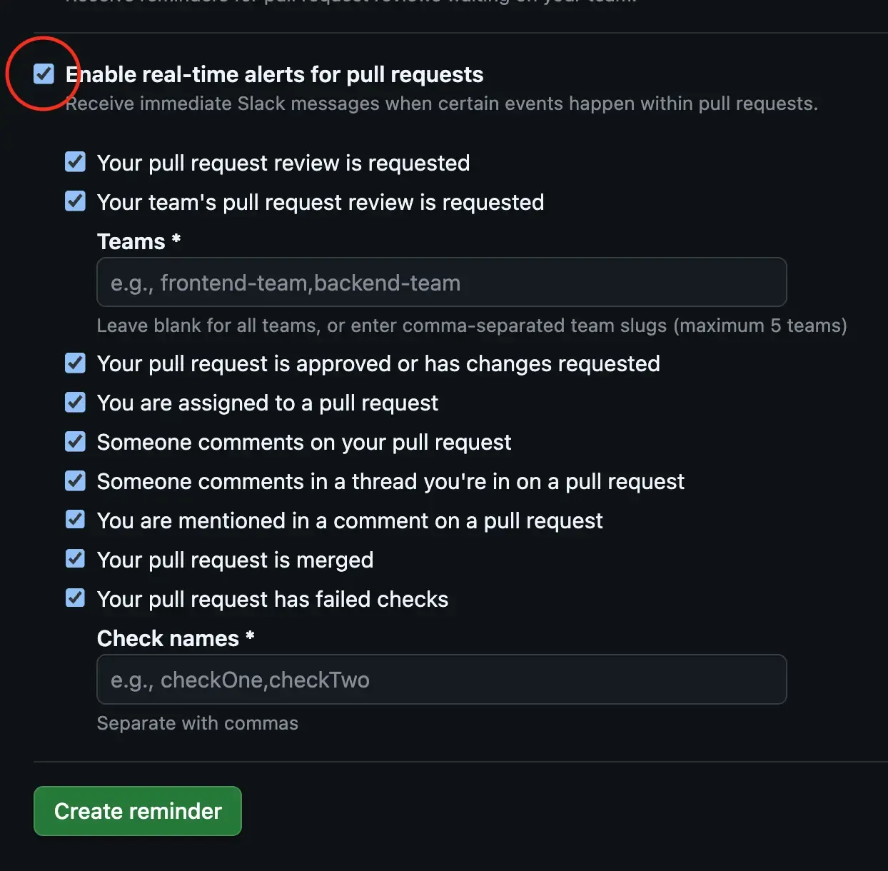 Configuring Real-Time notifications in GitHub